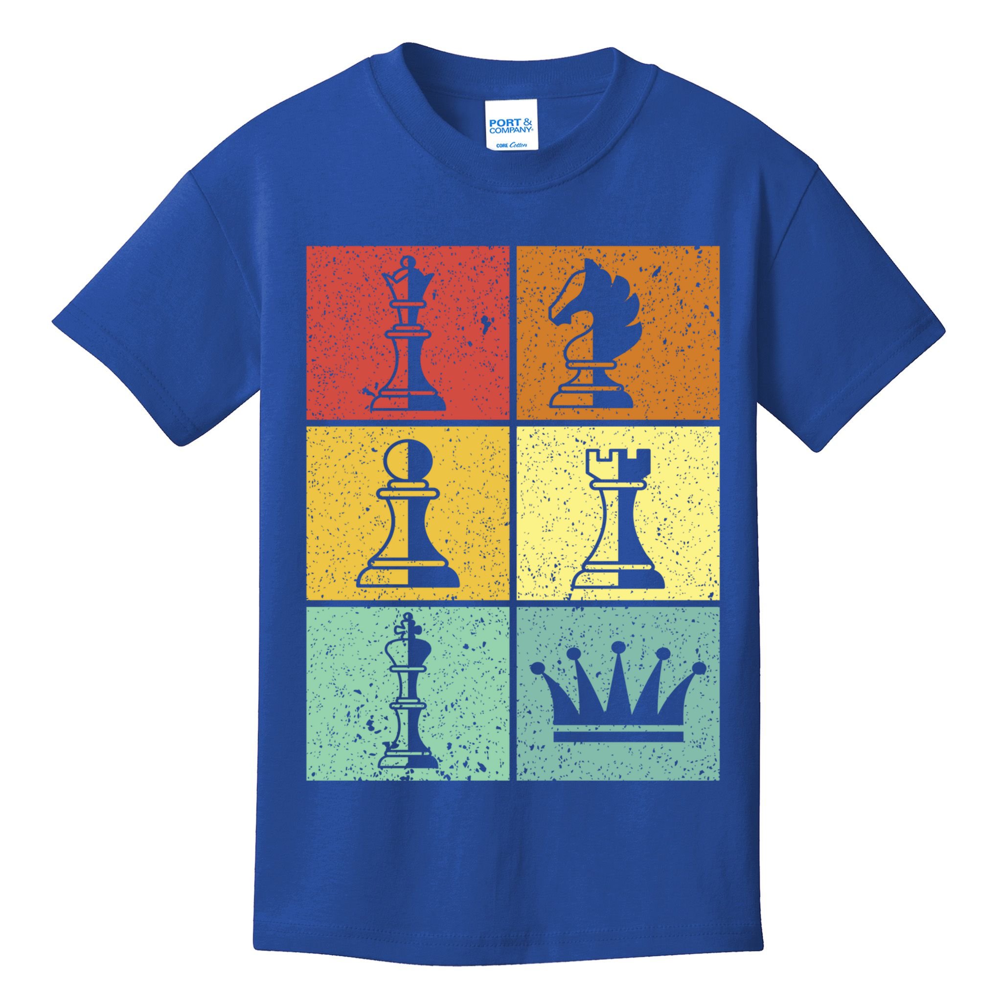 Vintage Colorful Retro Chess Gaming Cool Gift Kids T-Shirt