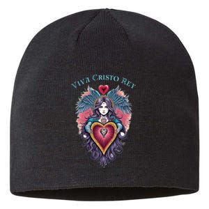 Viva Cristo Rey Sacred Heart Roman Catholic Sustainable Beanie