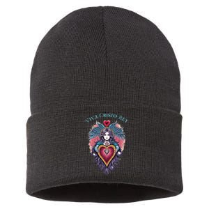 Viva Cristo Rey Sacred Heart Roman Catholic Sustainable Knit Beanie