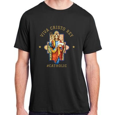 Viva Cristo Rey Roman Catholic Gift Adult ChromaSoft Performance T-Shirt