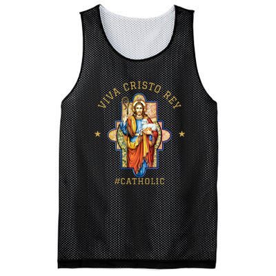 Viva Cristo Rey Roman Catholic Gift Mesh Reversible Basketball Jersey Tank