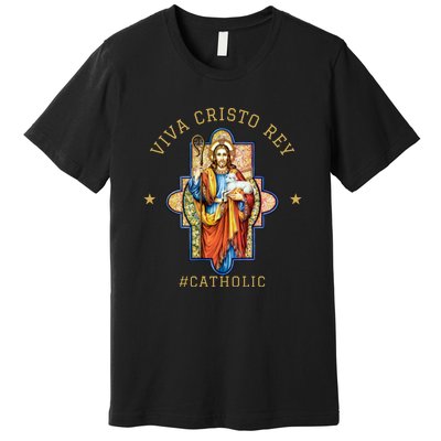 Viva Cristo Rey Roman Catholic Gift Premium T-Shirt