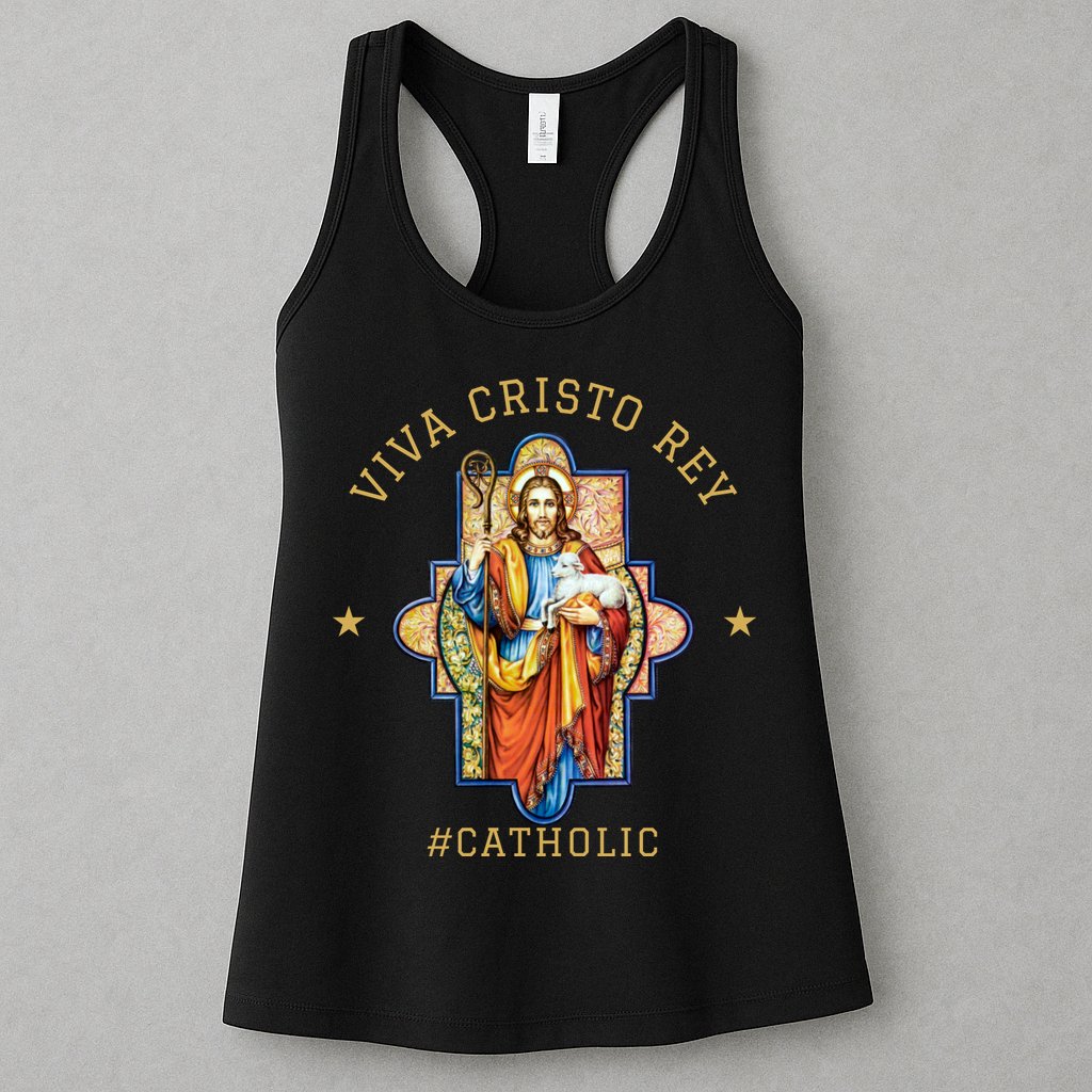 Viva Cristo Rey Roman Catholic Gift Womens Tank Top