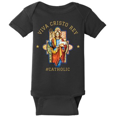 Viva Cristo Rey Roman Catholic Gift Baby Bodysuit