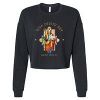 Viva Cristo Rey Roman Catholic Gift Cropped Pullover Crew