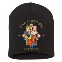 Viva Cristo Rey Roman Catholic Gift Short Acrylic Beanie