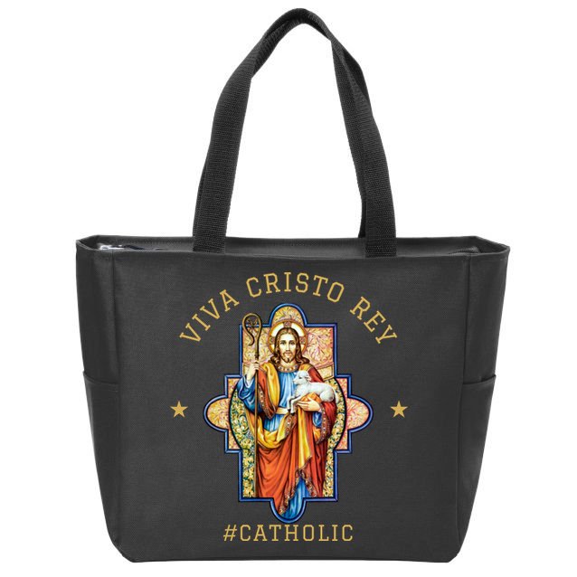 Viva Cristo Rey Roman Catholic Gift Zip Tote Bag