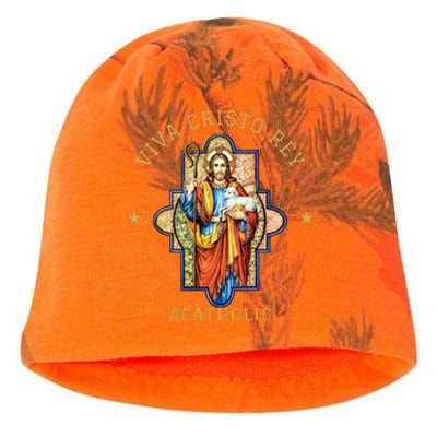 Viva Cristo Rey Roman Catholic Gift Kati - Camo Knit Beanie