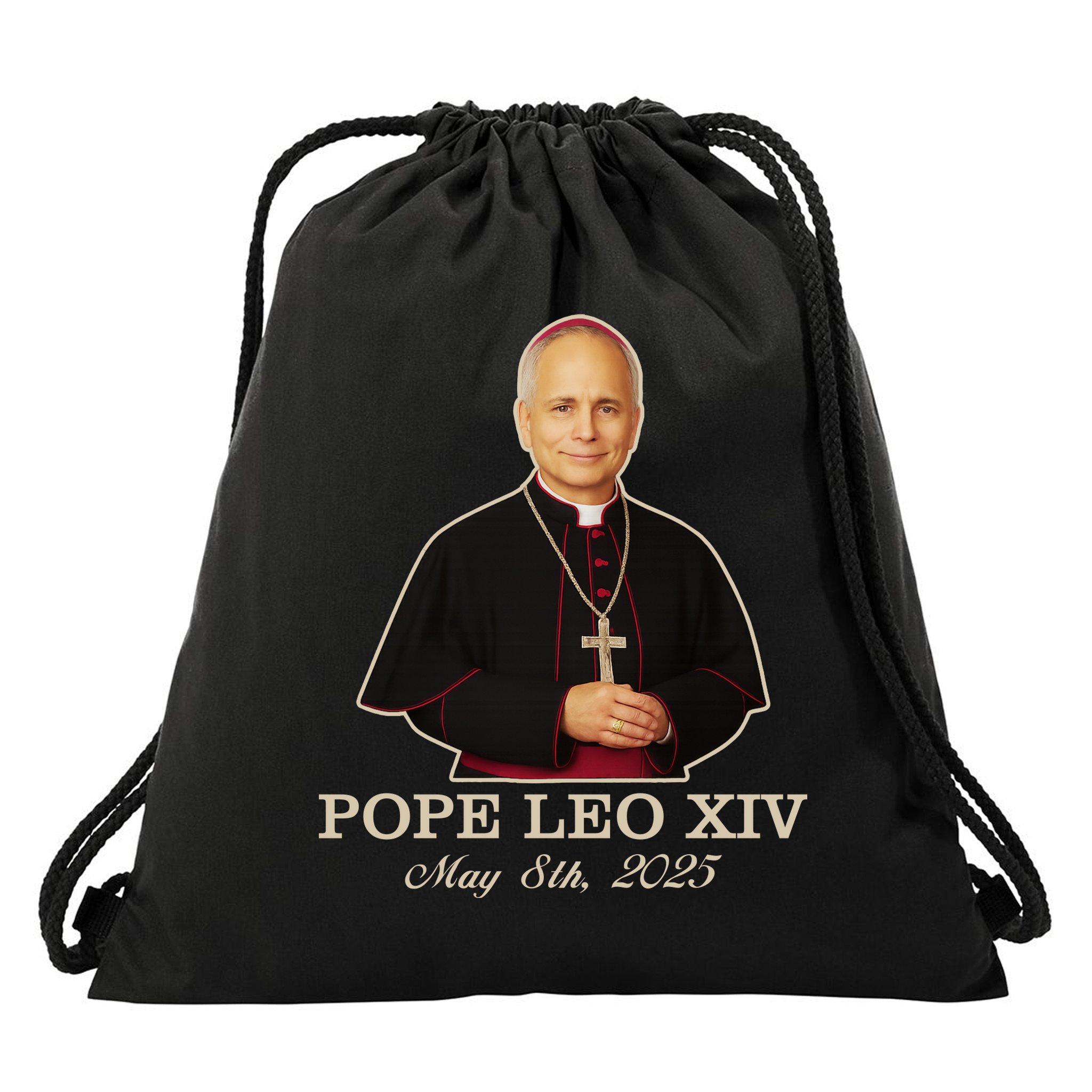 Vivo Christo Rey Pope LEO XIV May 8th, 2025 Catholic Pope Drawstring Bag