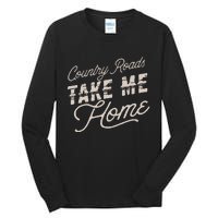 Vintage Country Roads Take Me Home Retro Tall Long Sleeve T-Shirt