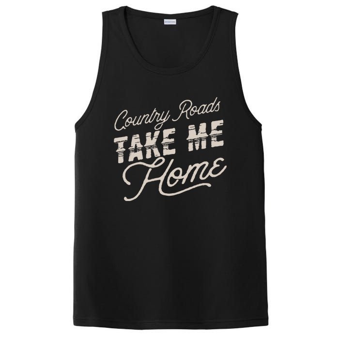 Vintage Country Roads Take Me Home Retro PosiCharge Competitor Tank