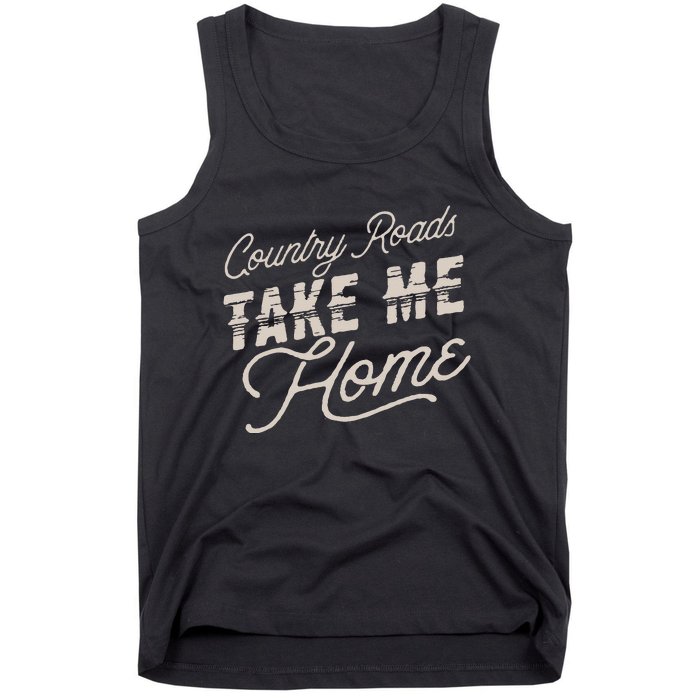 Vintage Country Roads Take Me Home Retro Tank Top