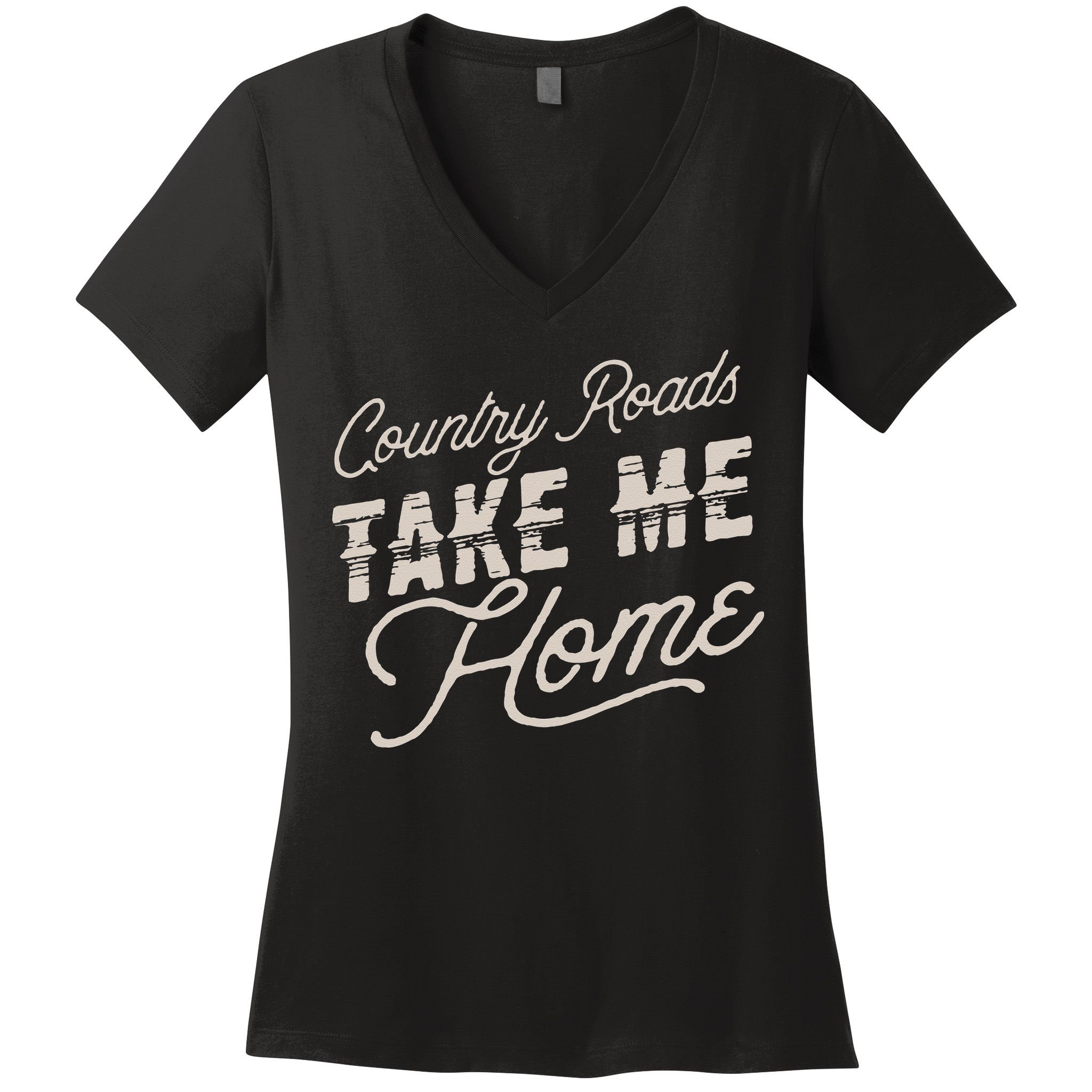 Vintage Country Roads Take Me Home Retro Women's V-Neck T-Shirt