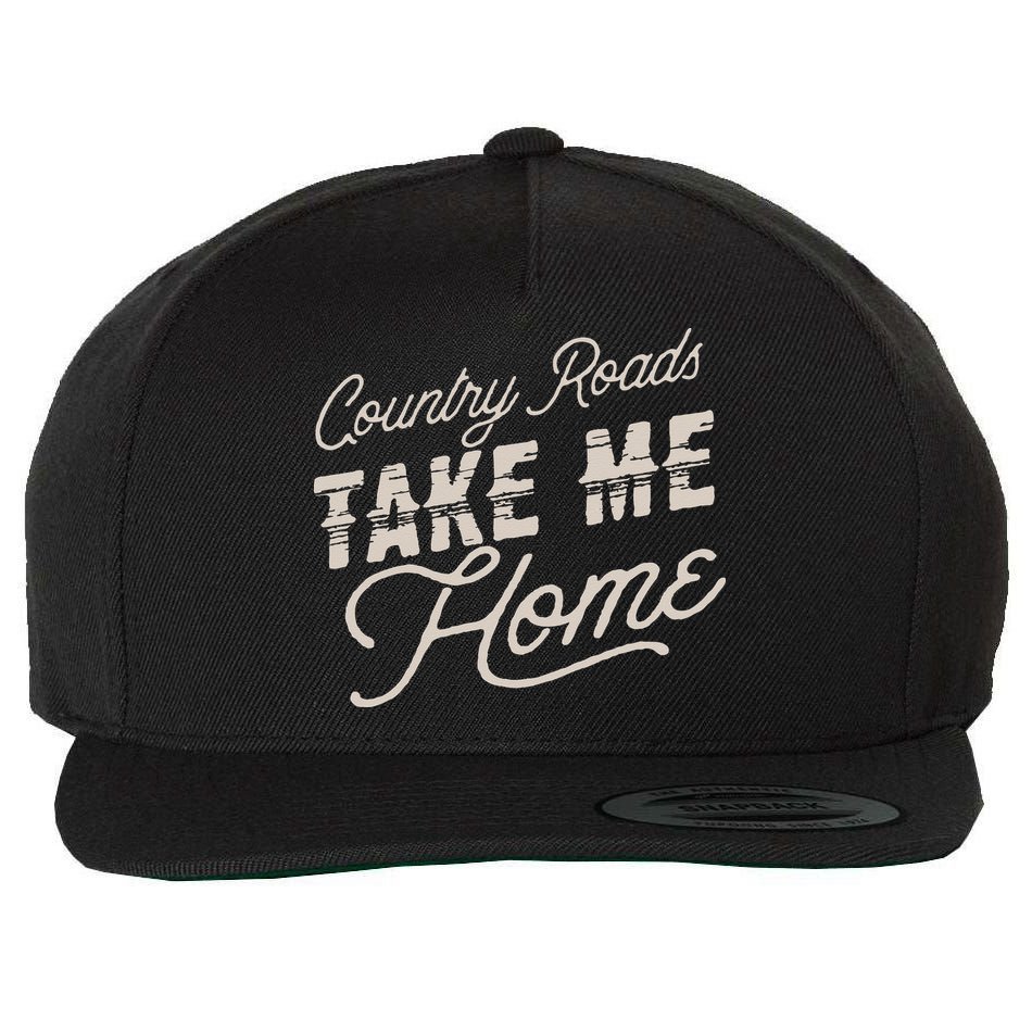 Vintage Country Roads Take Me Home Retro Wool Snapback Cap