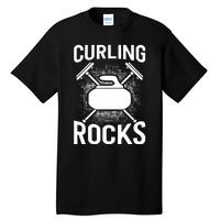 Vintage Curling Rocks Ice Curling Sport Curling Player Tall T-Shirt