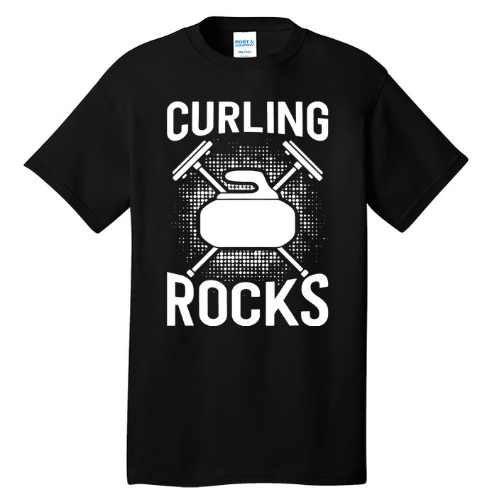 Vintage Curling Rocks Ice Curling Sport Curling Player Tall T-Shirt