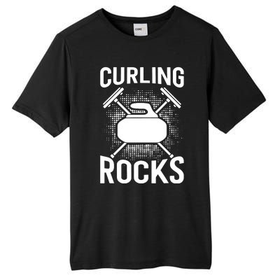 Vintage Curling Rocks Ice Curling Sport Curling Player Tall Fusion ChromaSoft Performance T-Shirt