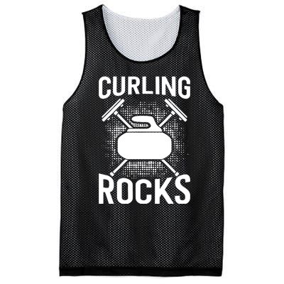 Vintage Curling Rocks Ice Curling Sport Curling Player Mesh Reversible Basketball Jersey Tank