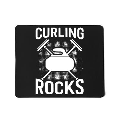 Vintage Curling Rocks Ice Curling Sport Curling Player Mousepad