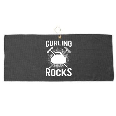 Vintage Curling Rocks Ice Curling Sport Curling Player Large Microfiber Waffle Golf Towel