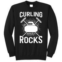 Vintage Curling Rocks Ice Curling Sport Curling Player Tall Sweatshirt