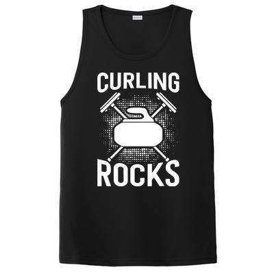 Vintage Curling Rocks Ice Curling Sport Curling Player PosiCharge Competitor Tank