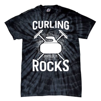 Vintage Curling Rocks Ice Curling Sport Curling Player Tie-Dye T-Shirt