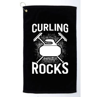 Vintage Curling Rocks Ice Curling Sport Curling Player Platinum Collection Golf Towel