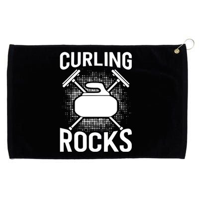 Vintage Curling Rocks Ice Curling Sport Curling Player Grommeted Golf Towel