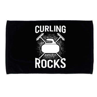 Vintage Curling Rocks Ice Curling Sport Curling Player Microfiber Hand Towel