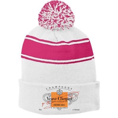 Veuve Clicquot Rosé Tennis Club Stripe Pom Pom Beanie