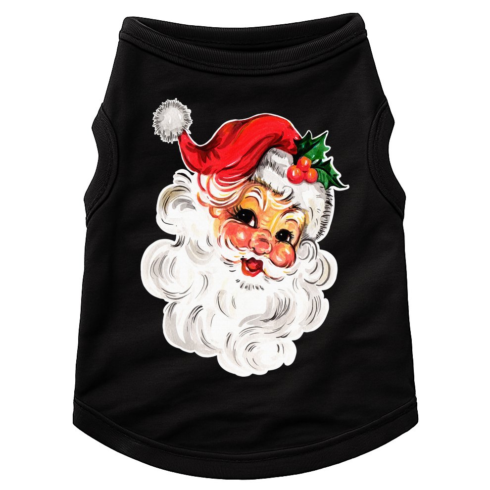 Vintage Christmas Retro Red Santa Claus Team Old Fashioned Doggie Tank