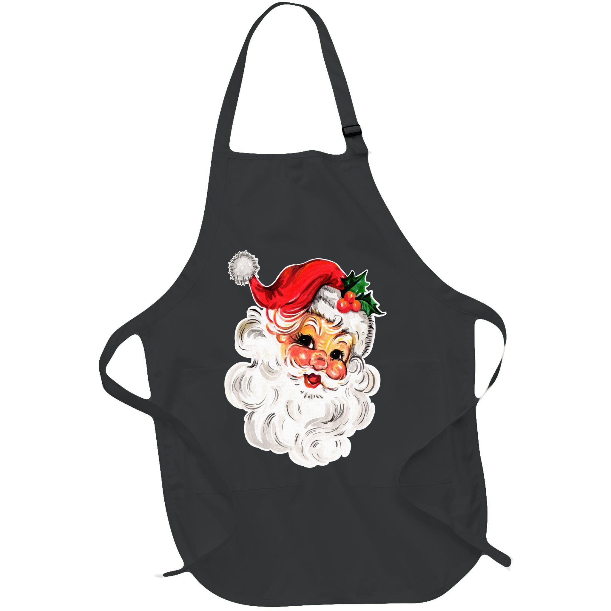 Vintage Christmas Retro Red Santa Claus Team Old Fashioned Apron