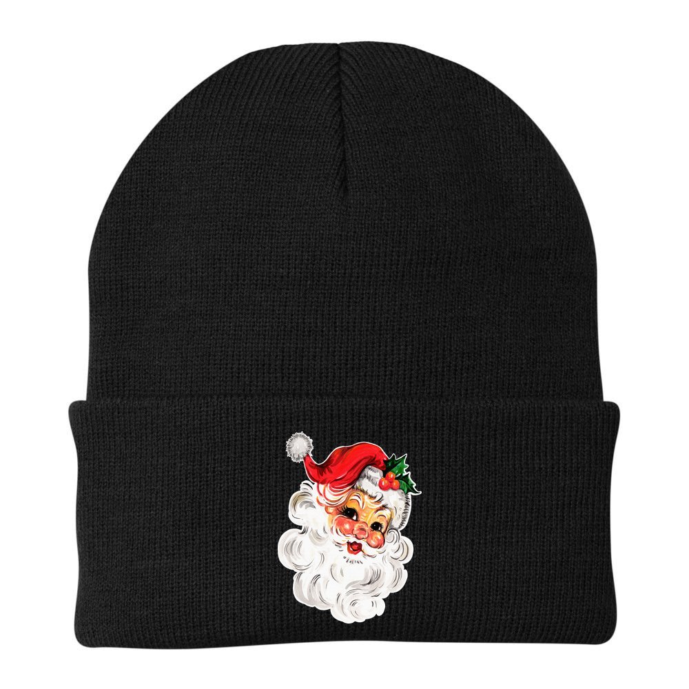 Vintage Christmas Retro Red Santa Claus Team Old Fashioned Beanie