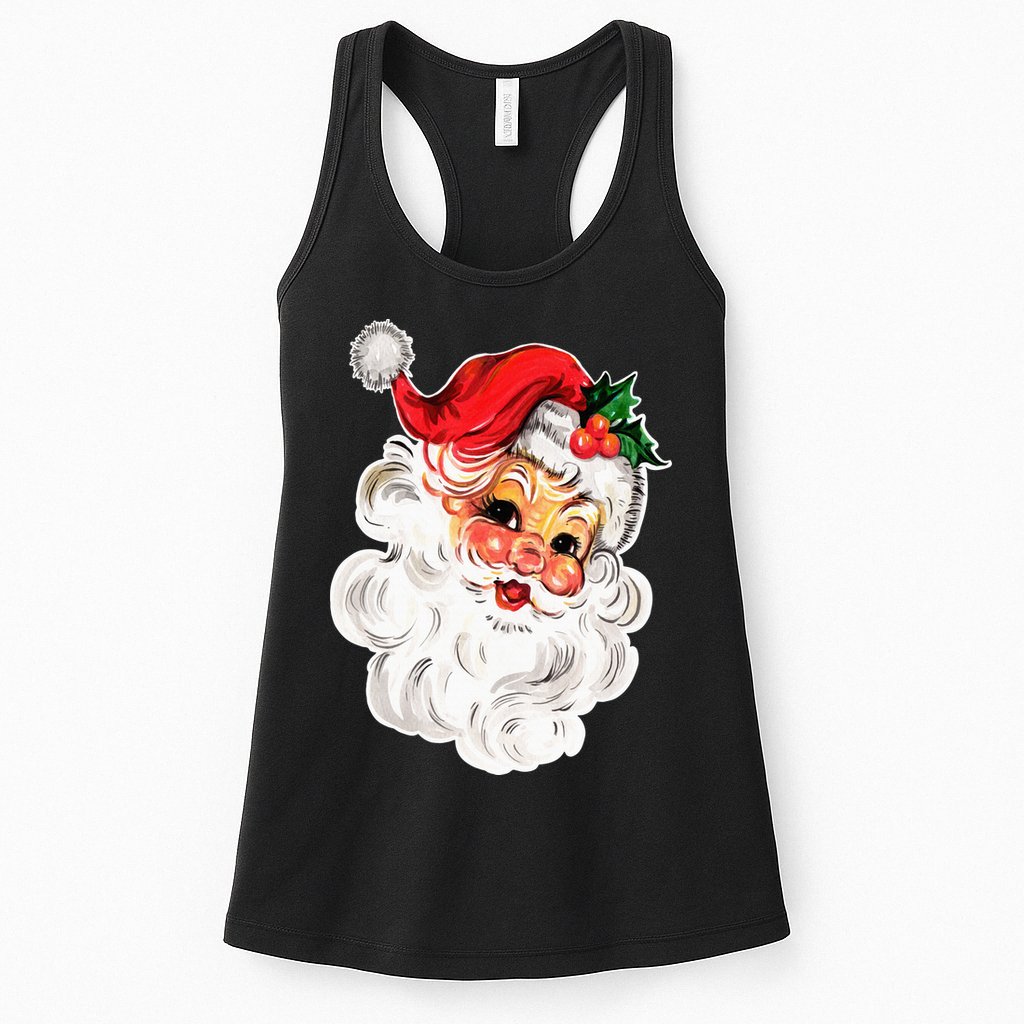 Vintage Christmas Retro Red Santa Claus Team Old Fashioned Womens Tank Top