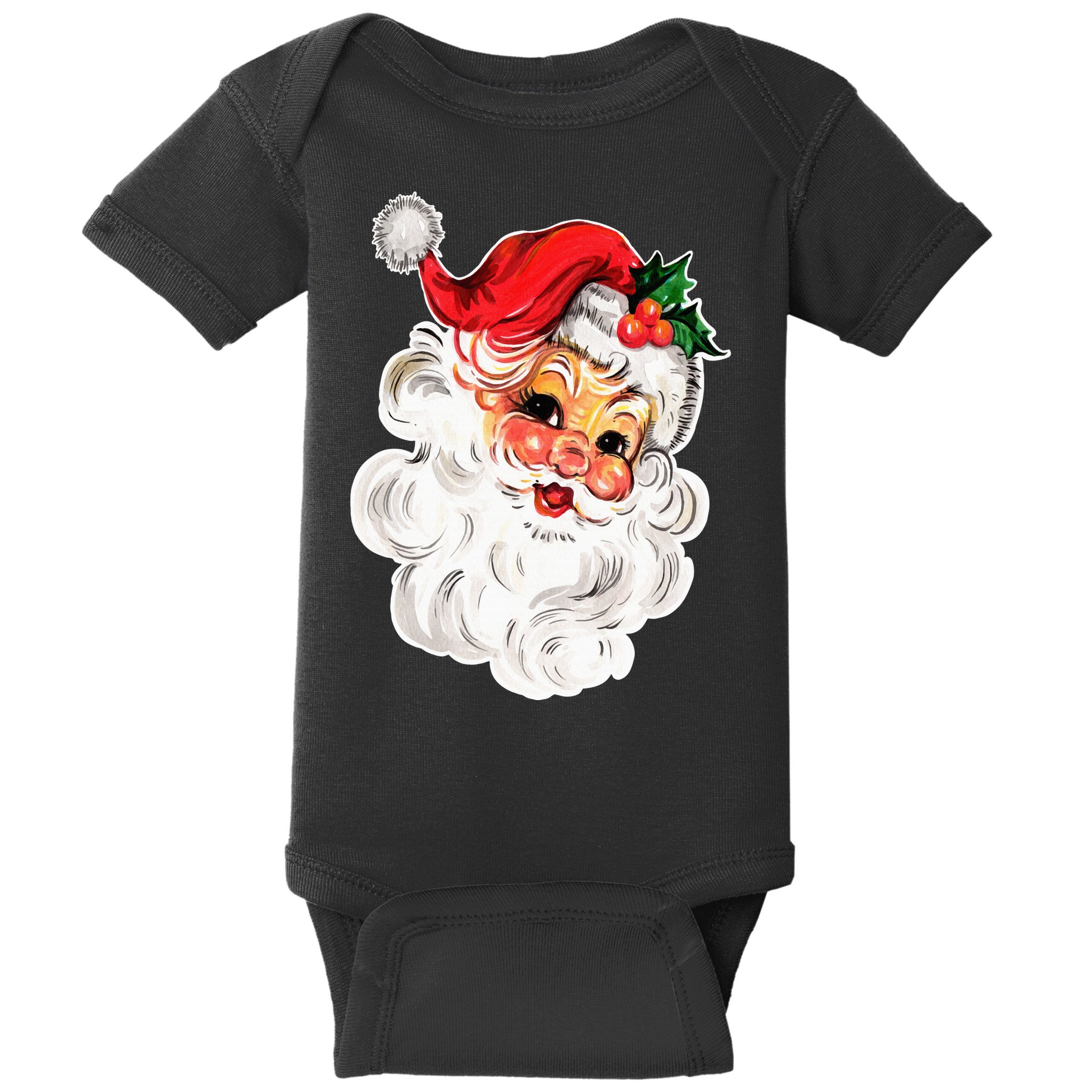 Vintage Christmas Retro Red Santa Claus Team Old Fashioned Baby Bodysuit