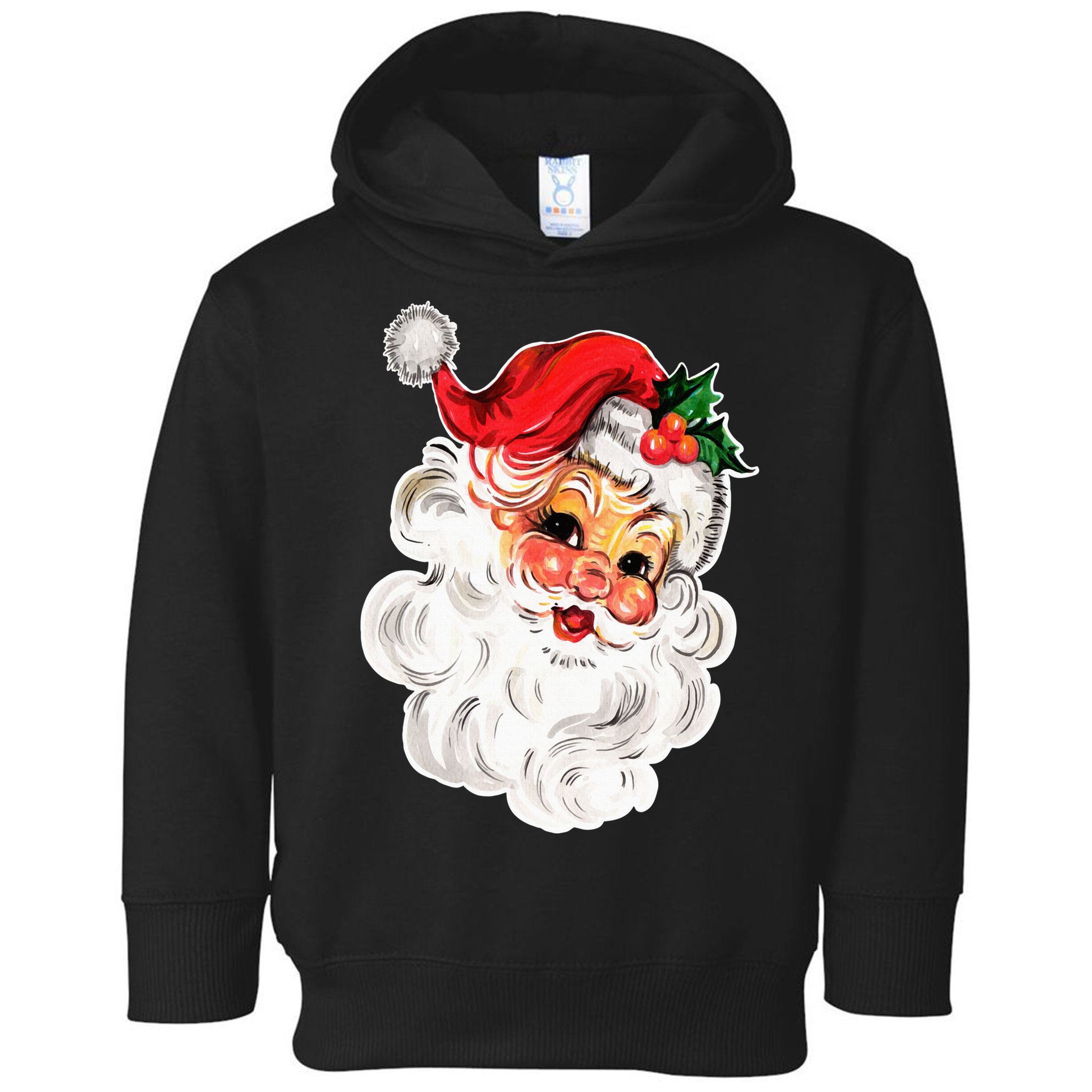 Vintage Christmas Retro Red Santa Claus Team Old Fashioned Toddler Hoodie