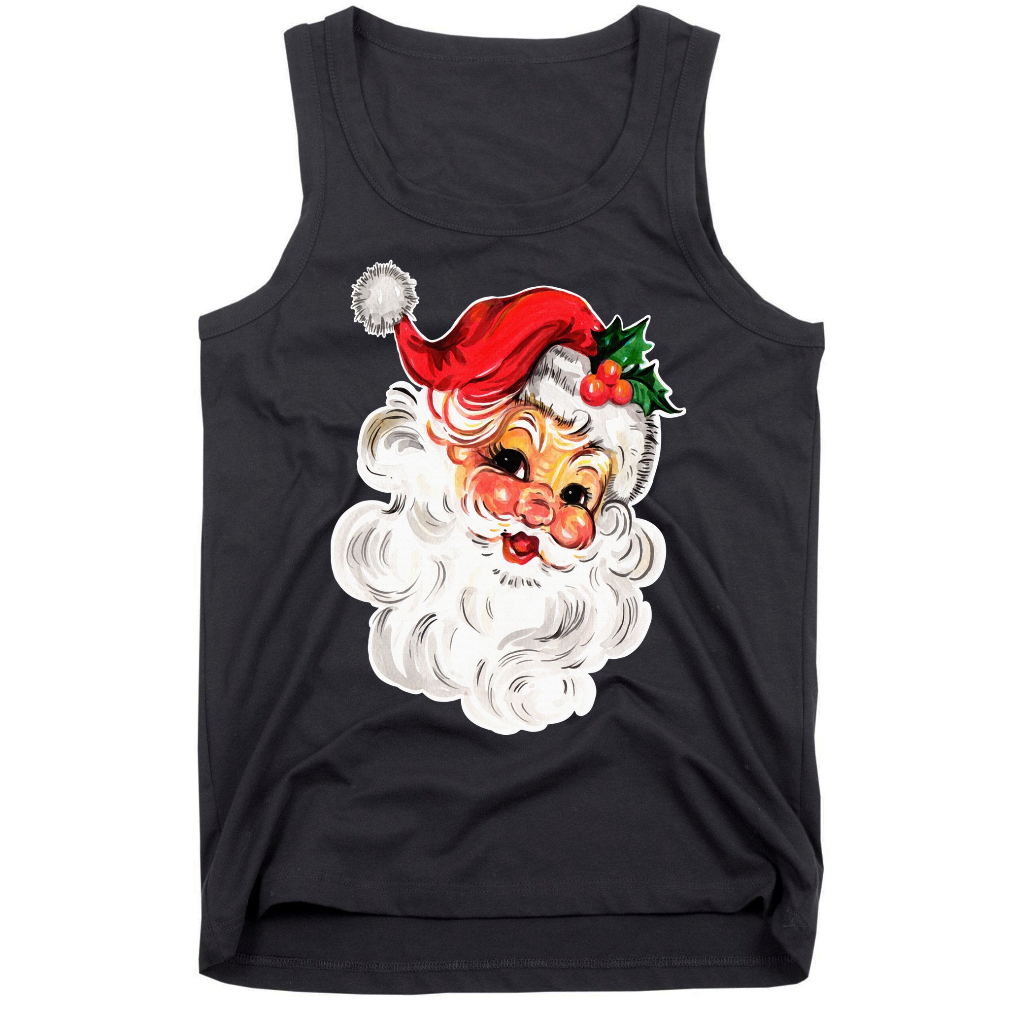 Vintage Christmas Retro Red Santa Claus Team Old Fashioned Tank Top