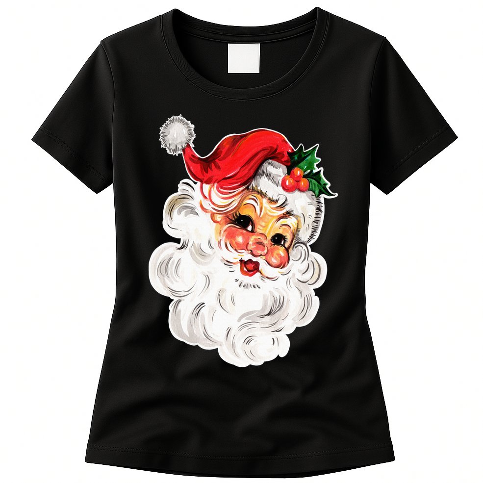 Vintage Christmas Retro Red Santa Claus Team Old Fashioned Womens T-Shirt