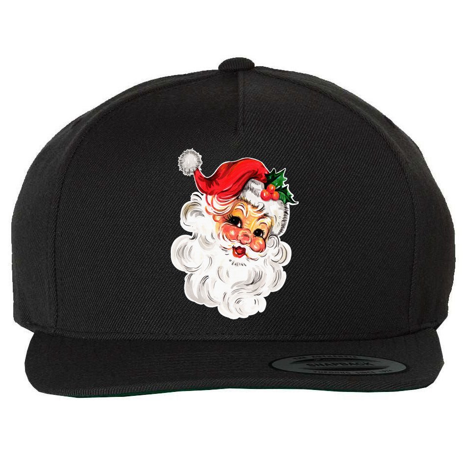 Vintage Christmas Retro Red Santa Claus Team Old Fashioned Wool Snapback Cap