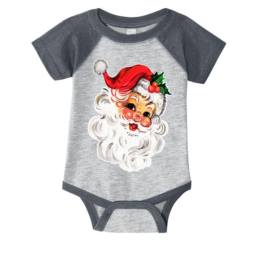 Vintage Christmas Retro Red Santa Claus Team Old Fashioned Infant Baby Jersey Bodysuit