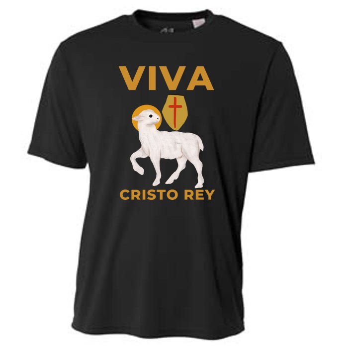 Viva Cristo Rey Roman Catholic Gift Cooling Performance Crew T-Shirt