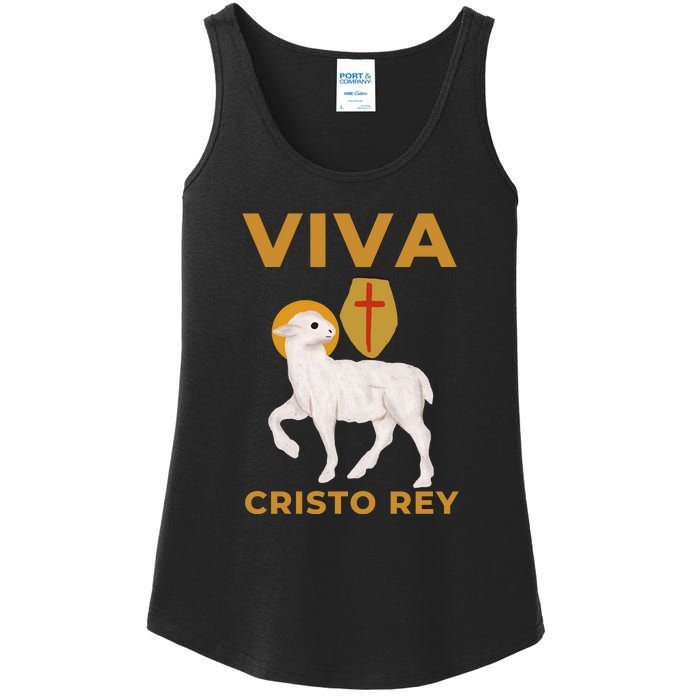 Viva Cristo Rey Roman Catholic Gift Ladies Essential Tank