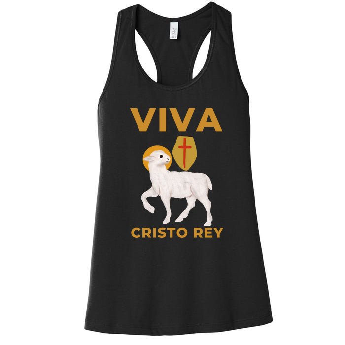 Viva Cristo Rey Roman Catholic Gift Women's Racerback Tank