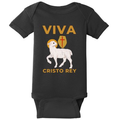 Viva Cristo Rey Roman Catholic Gift Baby Bodysuit