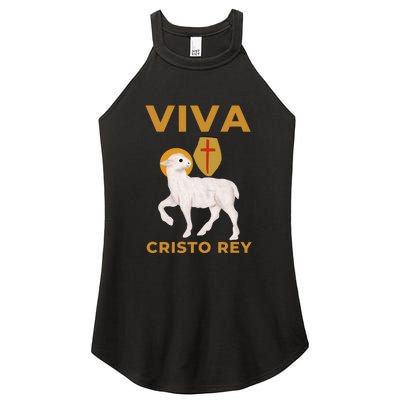 Viva Cristo Rey Roman Catholic Gift Women's Perfect Tri Rocker Tank