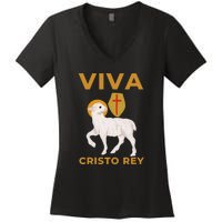 Viva Cristo Rey Roman Catholic Gift Women's V-Neck T-Shirt