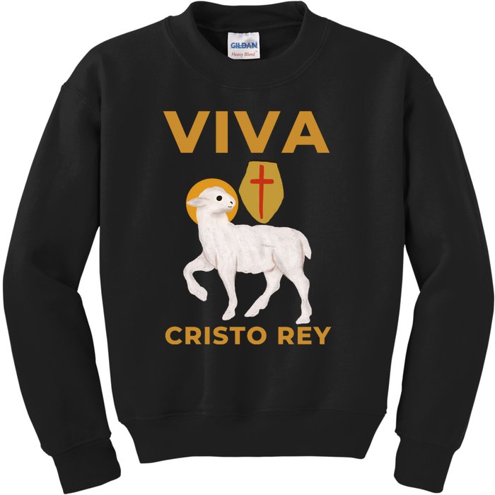 Viva Cristo Rey Roman Catholic Gift Kids Sweatshirt