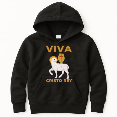 Viva Cristo Rey Roman Catholic Gift Kids Hoodie