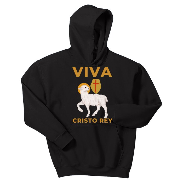 Viva Cristo Rey Roman Catholic Gift Kids Hoodie